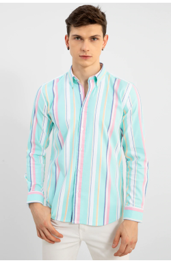 Men White Slim Fit Casual Shirt