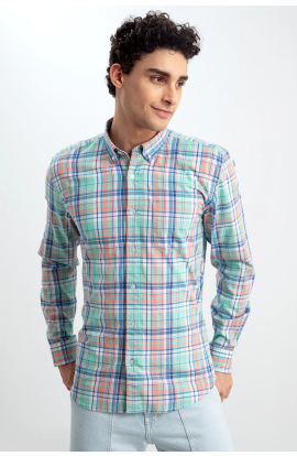 Men Blue & Off White Stripes Slim Fit Casual Shirt