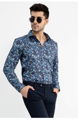 Printed Shirt-Blue